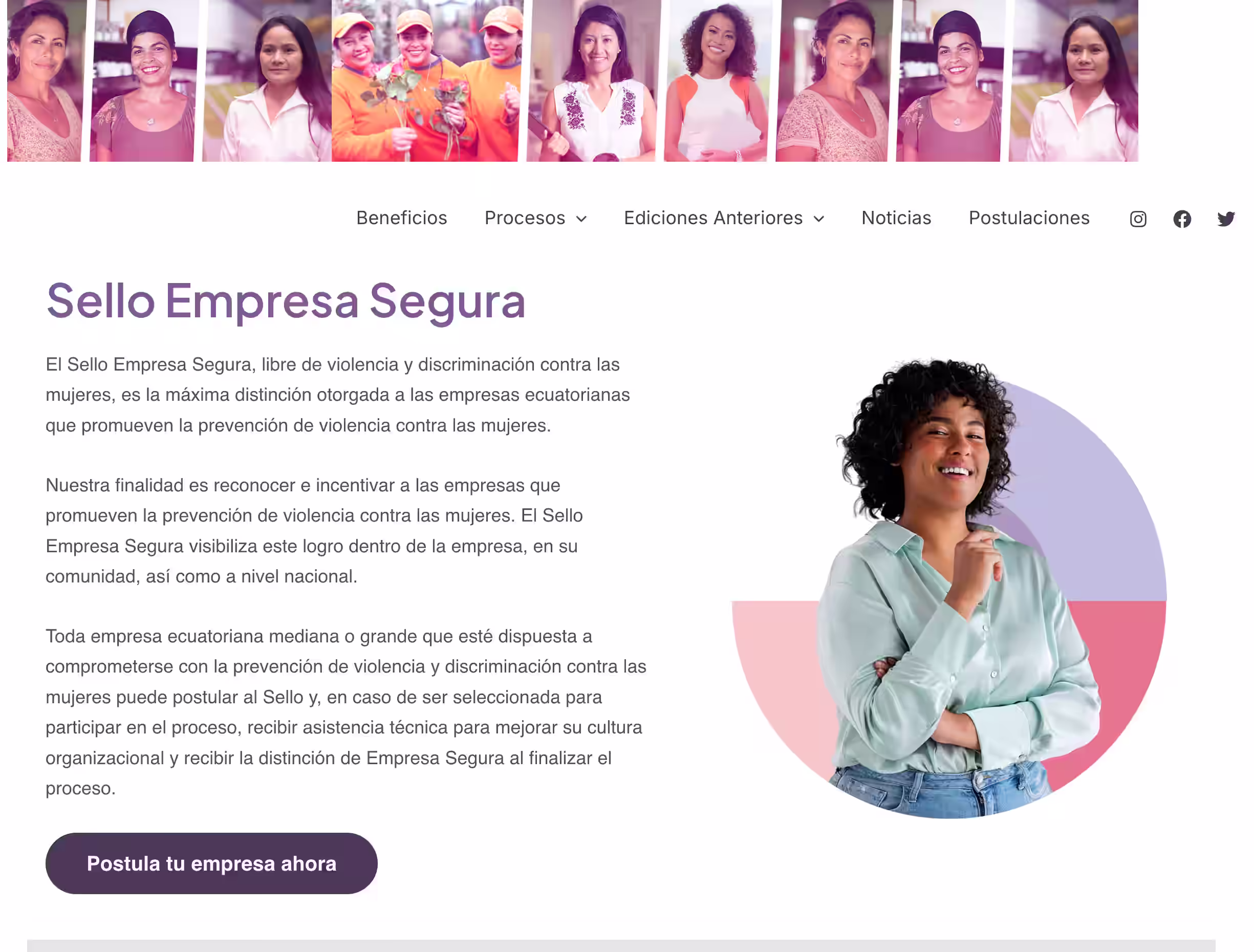 Proyecto de desarrollo web Ministerio de Gobierno - Sello Empresa Segura realizado por zoftwaretech